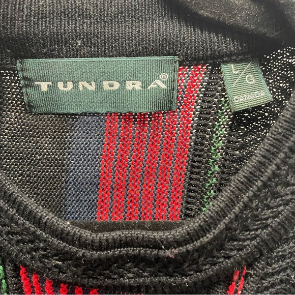 Vintage Tundra COOGI STYLE 90s Canada Multicolor 3D Knit SWEATER size large - Picture 6 of 8